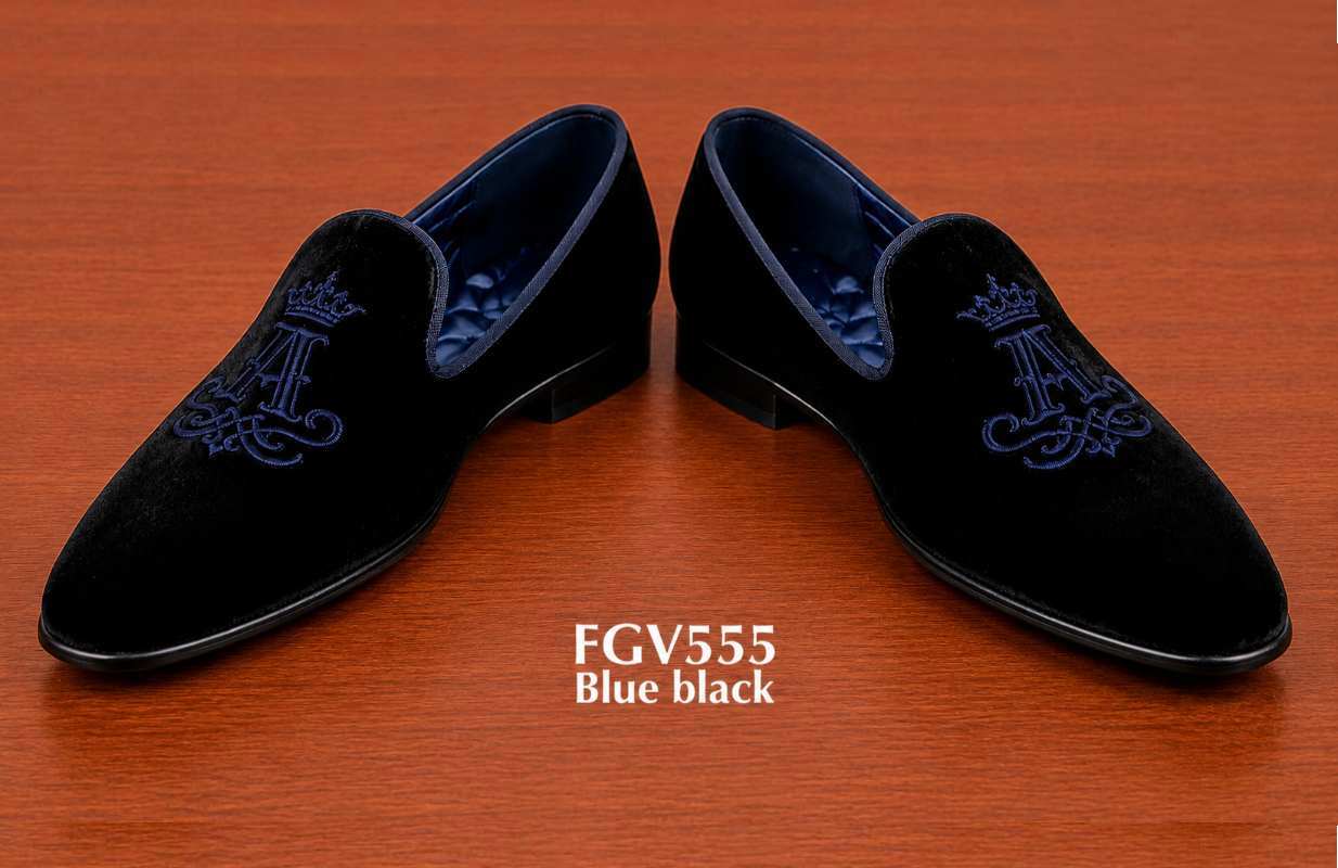 Black velvet groom smoking slippers crown crest
