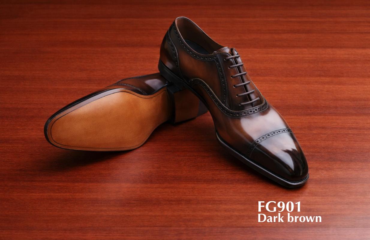 Dark-brown full grain patina shoe