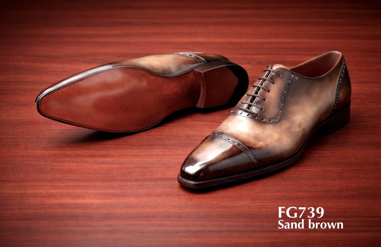 sand brown patina mens leather shoe